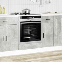 Ovenkast &amp;quot;Porto&amp;quot; bewerkt hout betongrijs 3