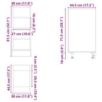 Onderkast Riga 30x44,5x81,5 cm bewerkt hout betongrijs 9