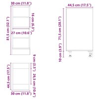 Onderkast Riga 30x44,5x81,5 cm bewerkt hout artisanaal eikenkleur 9