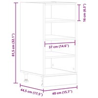 Onderkast Riga 40x44,5x81,5 cm bewerkt hout wit 9