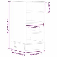 Onderkast Riga 40x44,5x81,5 cm bewerkt hout artisanaal eikenkleur 9