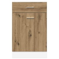 Onderkast met lade Lyon 40x46x81,5 cm bewerkt hout artisanaal eiken 4