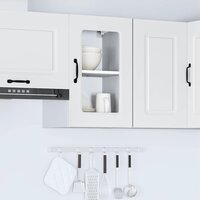 Keukenbovenkast met glazen deur Kalmar bewerkt hout wit 4