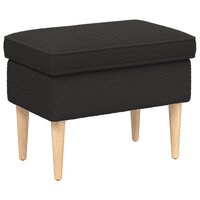 Voetenbank Zwart 55 x 35 x 41 cm Boucl&amp;eacute; 2