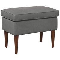 Voetenbank Donkergrijs 55 x 35 x 41 cm Fluweel 2