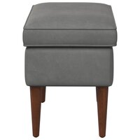Voetenbank Donkergrijs 55 x 35 x 41 cm Fluweel 4