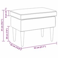 Voetenbank Lichtgrijs 55 x 35 x 41 cm Stof 7