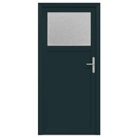 Zij-ingangsdeur 98 x 198 cm PVC Antraciet 2