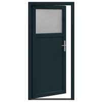 Zij-ingangsdeur 88 x 198 cm PVC Antraciet 6