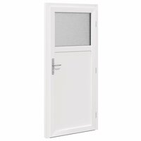 Zij-ingangsdeur 88 x 198 cm PVC Antraciet 9