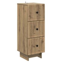ladekast 33 x 34,5 x 90 cm Bewerkt hout Artisanaal eiken 2