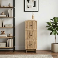 ladekast 33 x 34,5 x 90 cm Bewerkt hout Artisanaal eiken 4