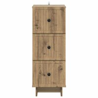ladekast 33 x 34,5 x 90 cm Bewerkt hout Artisanaal eiken 6