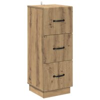 ladekast 33 x 34,5 x 87 cm Bewerkt hout Artisanaal eiken 2
