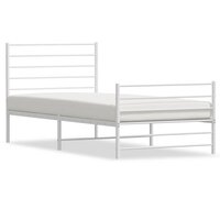 Bedframe met hoofd- en voeteneinde metaal wit 90x190 cm 2