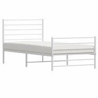 Bedframe met hoofd- en voeteneinde metaal wit 90x190 cm 5