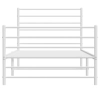 Bedframe met hoofd- en voeteneinde metaal wit 90x190 cm 6