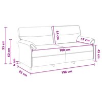 3-Zitsbank Zwart 198 x 83 x 95 cm Stof 8