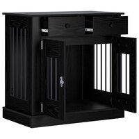 Hondenbench Meubel Zwart eiken 80 x 47,5 x 80 cm Bewerkt hout 3