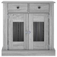 Hondenbench Meubel Grijs Sonoma 80 x 47,5 x 80 cm Bewerkt hout 4