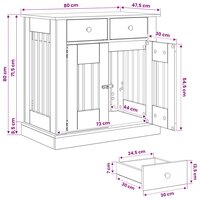 Hondenbench Meubel Artisanaal eiken 80 x 47,5 x 80 cm 8