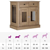Hondenbench Meubel Artisanaal eiken 80 x 47,5 x 80 cm 9