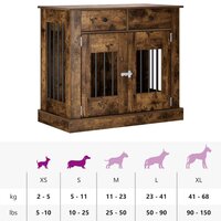 Hondenbench Meubel Gerookt eiken 90 x 47,5 x 80 cm Bewerkt hout 9