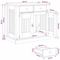 Hondenbench Meubel Grijs Sonoma 90 x 47,5 x 80 cm Bewerkt hout 8