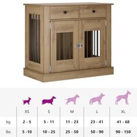 Hondenbench Meubel Artisanaal eiken 90 x 47,5 x 80 cm 9