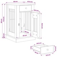 Hondenbench Meubel Gerookt eiken 50 x 47,5 x 80 cm Bewerkt hout 9