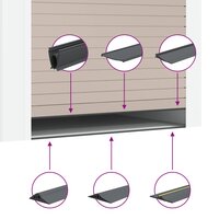 Garage Deurafsluiting Zwart 52 x 2 mm 4,5 m PVC 7