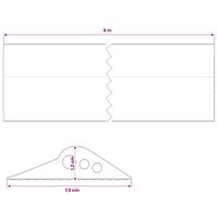 Drempelprofiel voor garagedeur Zwart 75 x 12 mm 6 m EPDM-rubber 8