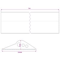 Drempelprofiel voor garagedeur Zwart 74 x 20 mm 1 m EPDM-rubber 8