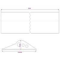 Drempelprofiel voor garagedeur Zwart 74 x 20 mm 8 m EPDM-rubber 8