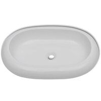 Luxe keramische wasbak ovaal 63 x 42 cm (wit) 4
