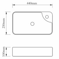 Wasbak met kraangat, keramiek, wit 5
