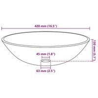 Wasbak gehard glas 42 cm matglas 4