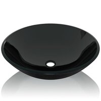 Wasbak gehard glas 42 cm zwart 3