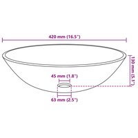 Wasbak gehard glas 42 cm zwart 4