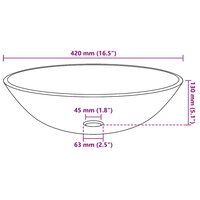 Wasbak gehard glas 42 cm bruin 4