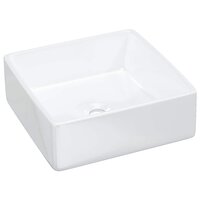Wasbak 37x37x13 cm vierkant keramiek wit 2