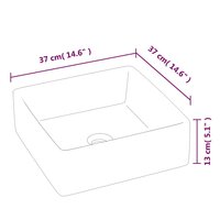 Wasbak 37x37x13 cm vierkant keramiek wit 8