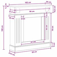 Haardombouw Sonoma Eiken 102 x 26 x 100 cm Bewerkt hout 9