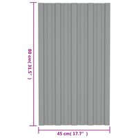 Dakpaneel 12 st Grijs 80 x 45 cm Verzinkt staal 5