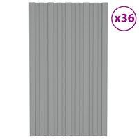 Dakpaneel 36 st Grijs 80 x 45 cm Verzinkt staal 2