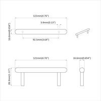 Kasthandgreep 12 st Zwart 121 x 16.6 x 28.3 mm IJzer 7