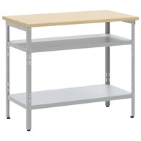Werktafel met plank Grijs en Beige 100 x 55 x 85 cm Staal 2