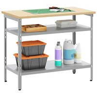 Werktafel met plank Grijs en Beige 100 x 55 x 85 cm Staal 3
