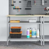 Werktafel met plank Grijs en Beige 100 x 55 x 85 cm Staal 4