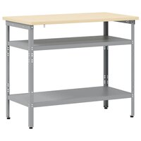Werktafel met plank Grijs en Beige 100 x 55 x 85 cm Staal 7